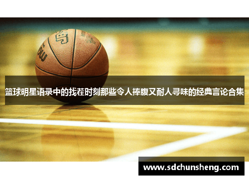 篮球明星语录中的找茬时刻那些令人捧腹又耐人寻味的经典言论合集